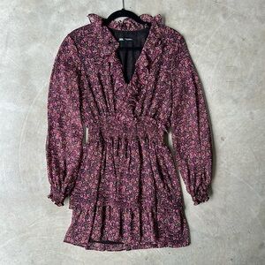 ZARA floral print long sleeve dress